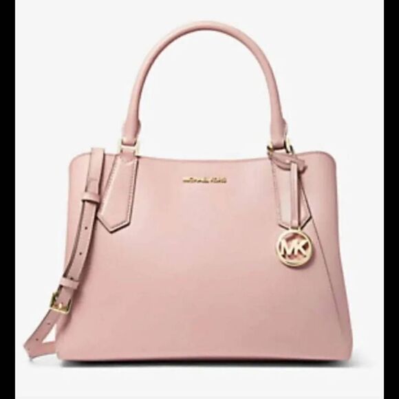 Michael Kors Kimberly Large Pebbled Leather Satchel Blossom NWT. - Picture 1 of 8